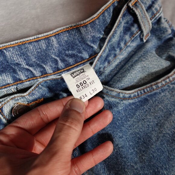 Vintage Levis Relaxed Fit Jeans Mens 34x30 (Fits 33x28) Altered Orange Tab 90s - Picture 6 of 12